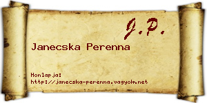 Janecska Perenna névjegykártya